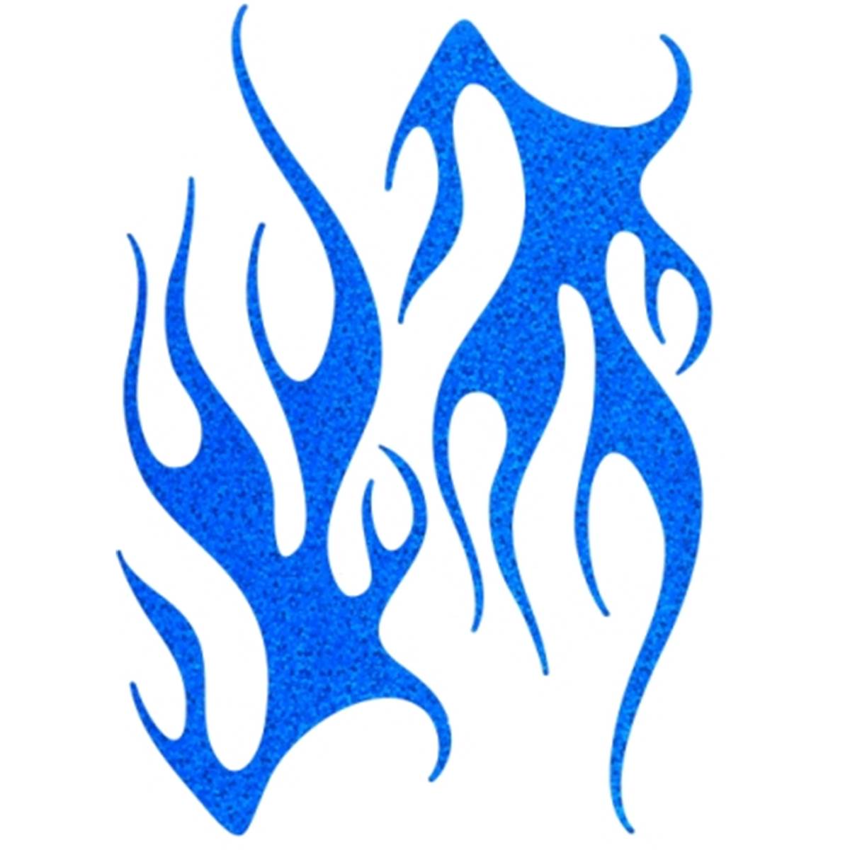Sticker carrosserie pailleté flaming bleu