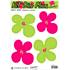 Adhésif Cadox kit déco Fleurs rose vert x4