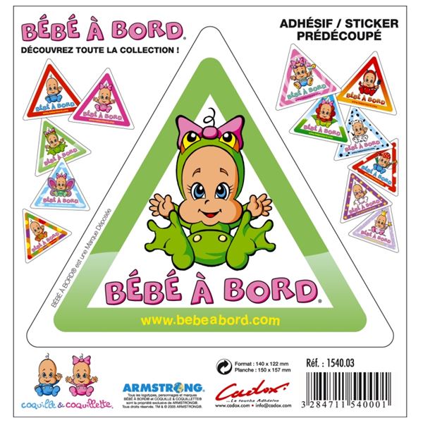 Adhésif Bébé à Bord F Grenouille