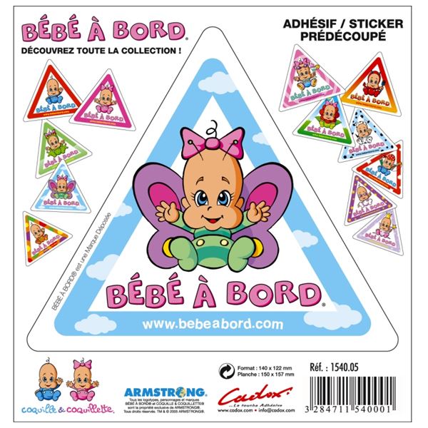 AdhésiF Bébé à Bord F Papillon
