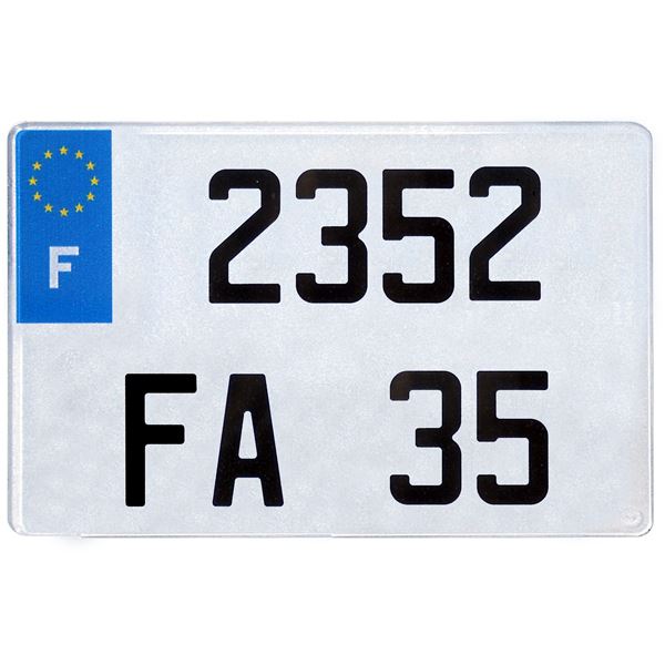 Plaque immatriculation plastique 210 x 130 mm (ancien système)