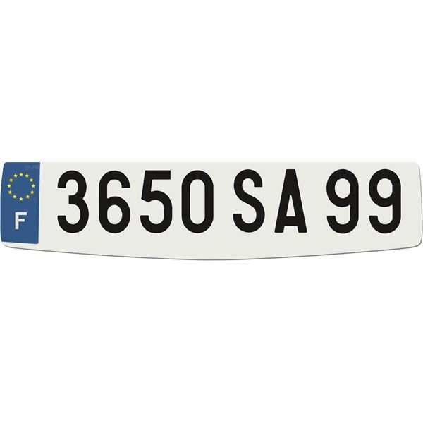 Plaque immatriculation alu Confort 520 x 120 mm (ancien système)