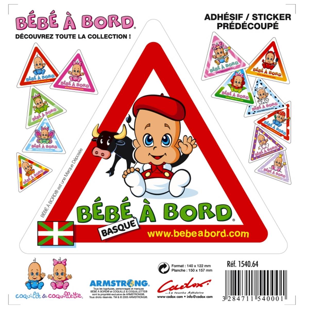 Adhesif Bebe A Bord Basque Feu Vert