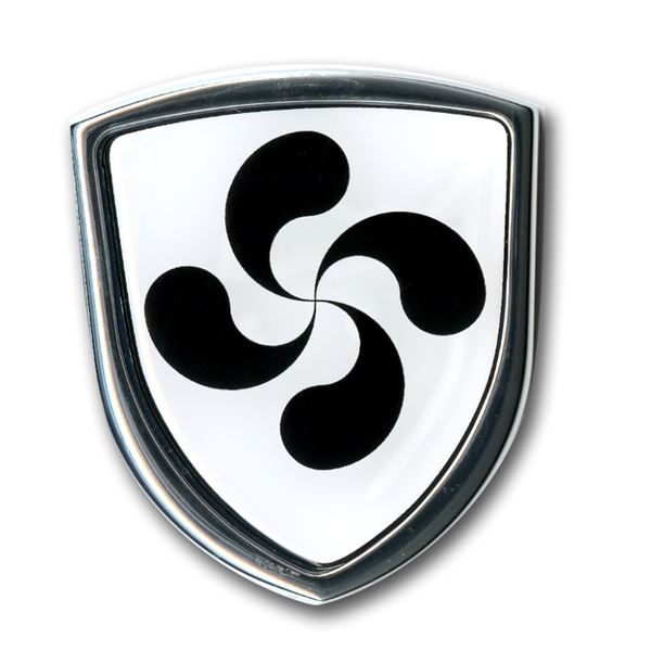 Autocollant voiture emblème chromé Croix basque Cadox