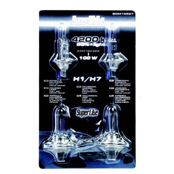 2 ampoules de feu H1+2 ampoules H7 55W Super White