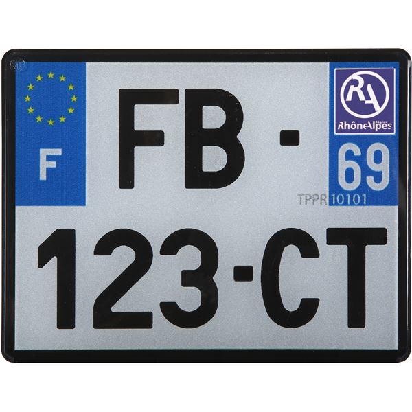 Plaque immatriculation moto alu 170 x 130 mm département 01