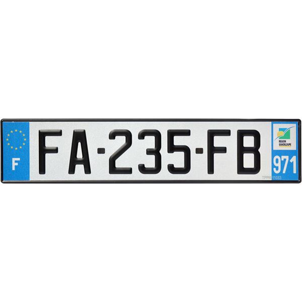 Plaque immatriculation alu basic 520 x 110 mm département 38