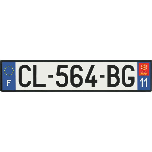 Plaque immatriculation alu basic 520 x 110 mm département 11