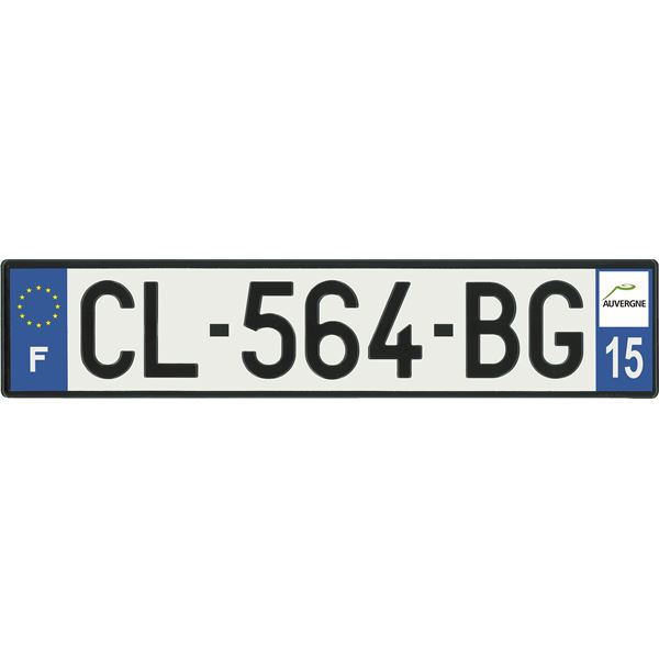 Plaque immatriculation alu basic 520 x 110 mm département 15