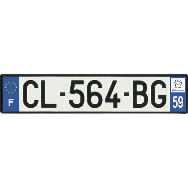 Plaque immatriculation alu basic 520 x 110 mm département 59