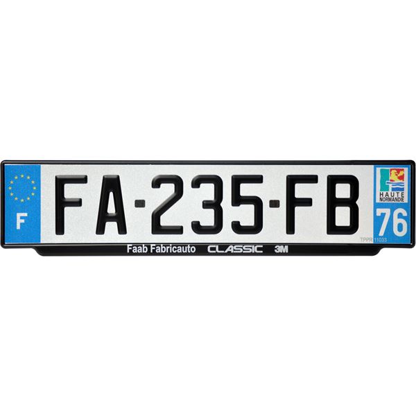 Plaque immatriculation alu basic 520 x 120 mm département 12