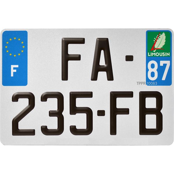 Plaque immatriculation alu confort 300 x 200 mm département 43
