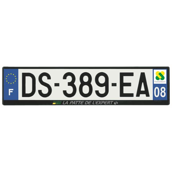 Plaque immatriculation alu basic 520 x 120 mm département 08