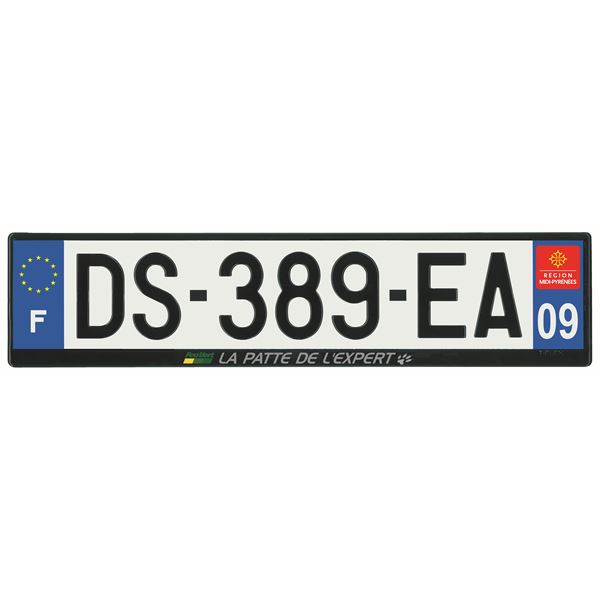 Plaque immatriculation alu basic 520 x 120 mm département 09