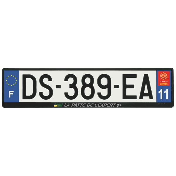 Plaque immatriculation alu basic 520 x 120 mm département 11