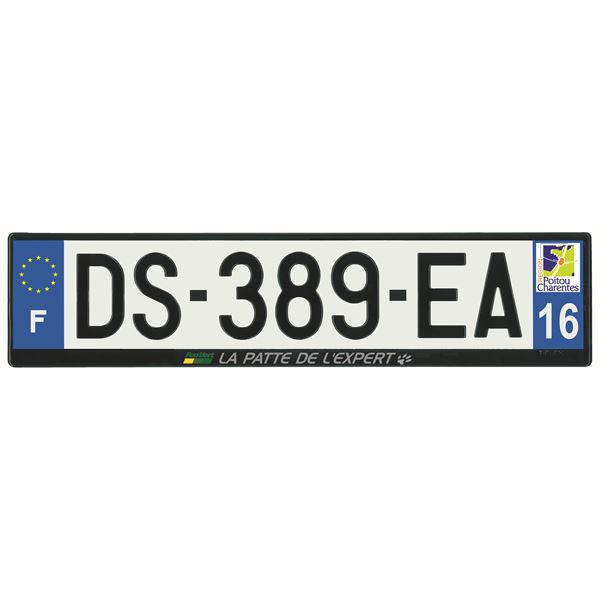 Plaque immatriculation alu basic 520 x 120 mm département 16