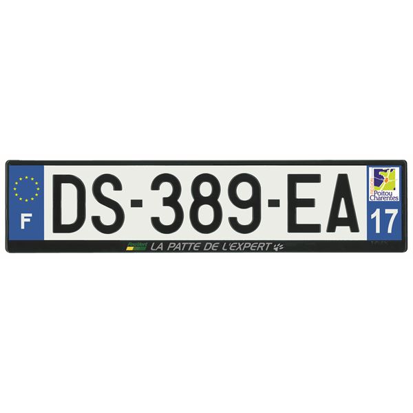 Plaque immatriculation alu basic 520 x 120 mm département 17