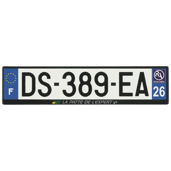 Plaque immatriculation alu basic 520 x 120 mm département 26