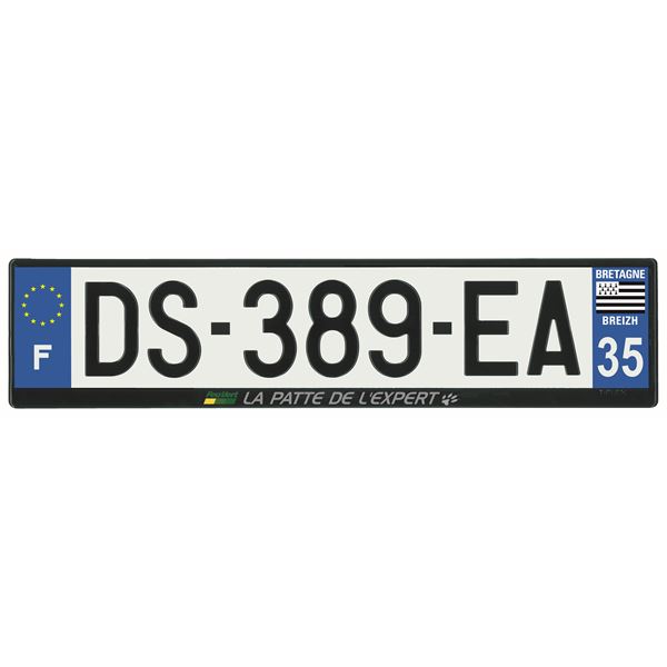 Plaque immatriculation alu basic 520 x 120 mm département 35