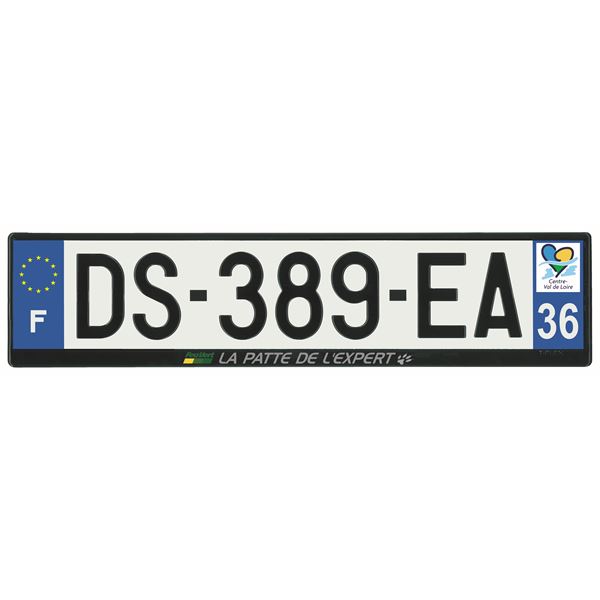 Plaque immatriculation alu basic 520 x 120 mm département 36