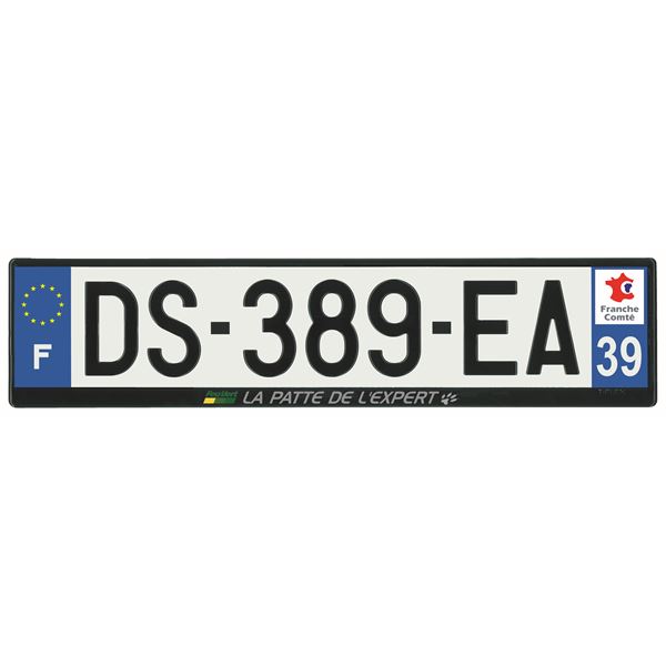 Plaque immatriculation alu basic 520 x 120 mm département 39