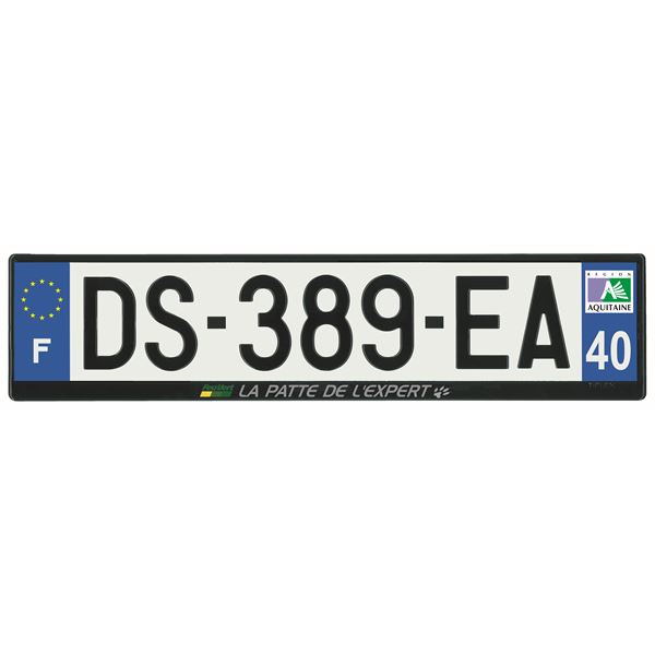 Plaque immatriculation alu basic 520 x 120 mm département 40