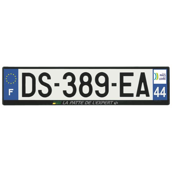 Plaque immatriculation alu basic 520 x 120 mm département 44