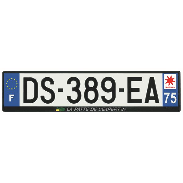 Plaque immatriculation alu basic 520 x 120 mm département 75