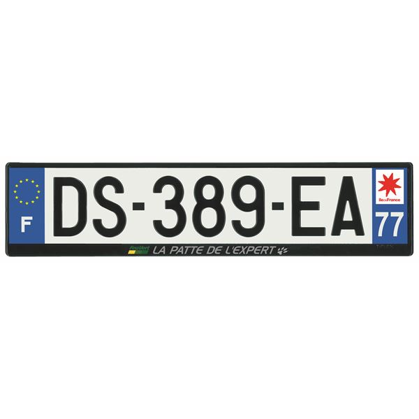 2 Autocollants Plaque Immatriculation Département 77 Île-de-France - Vinyle Résistant - Décoration Voiture Originale