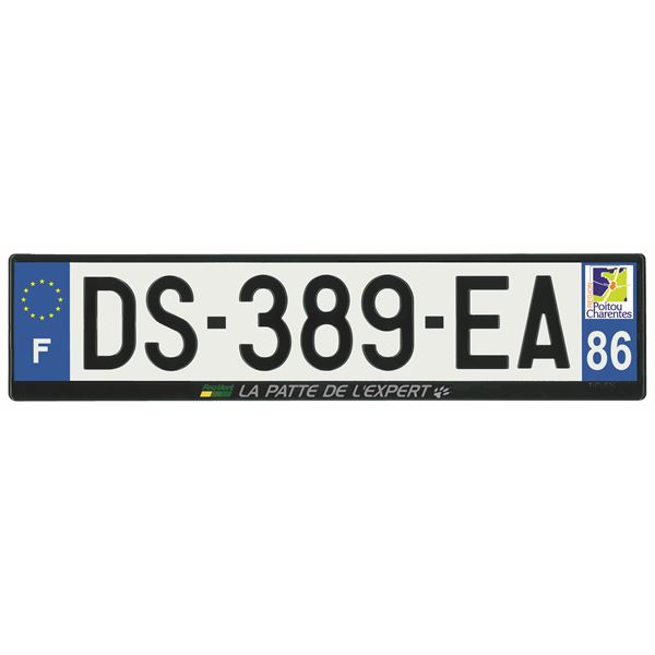 Plaque immatriculation alu basic 520 x 120 mm département 86