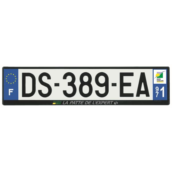 Plaque immatriculation alu basic 520 x 120 mm département 971