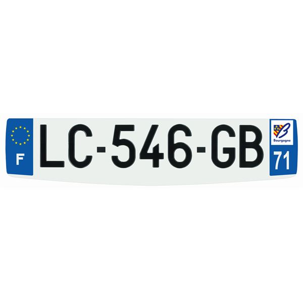 Plaque immatriculation alu confort 520 x 120 mm département 71