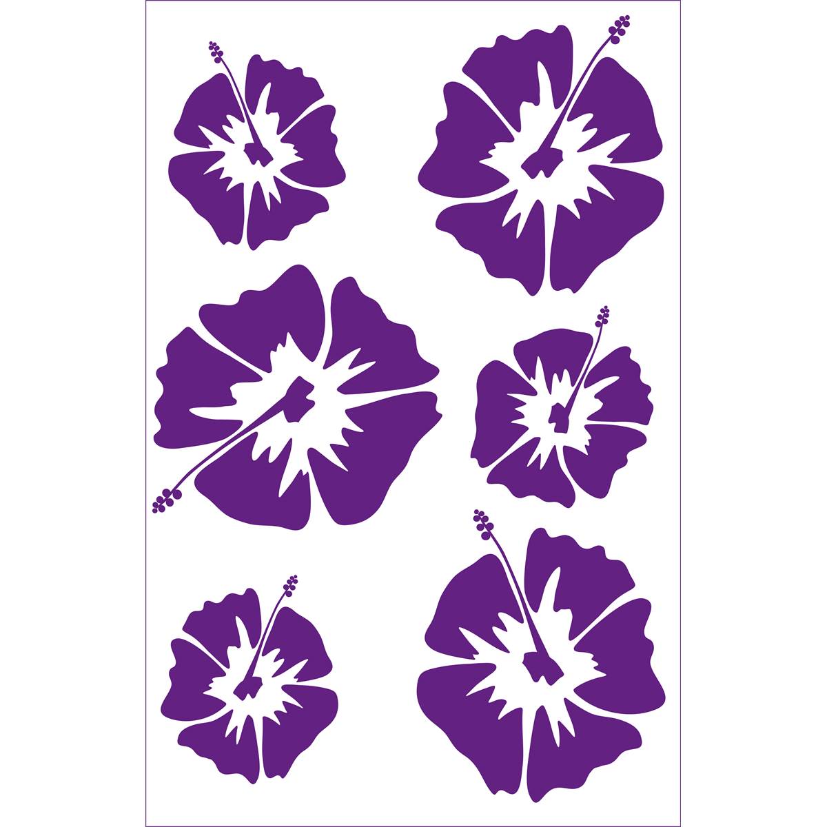 Adhésif Transférable Hibiscus Grand Modèle Vert