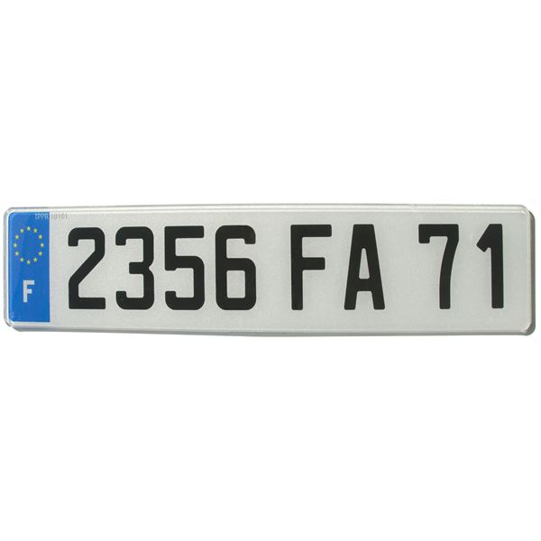 Plaque immatriculation plastique renforcée 520 x 110 mm département 02A