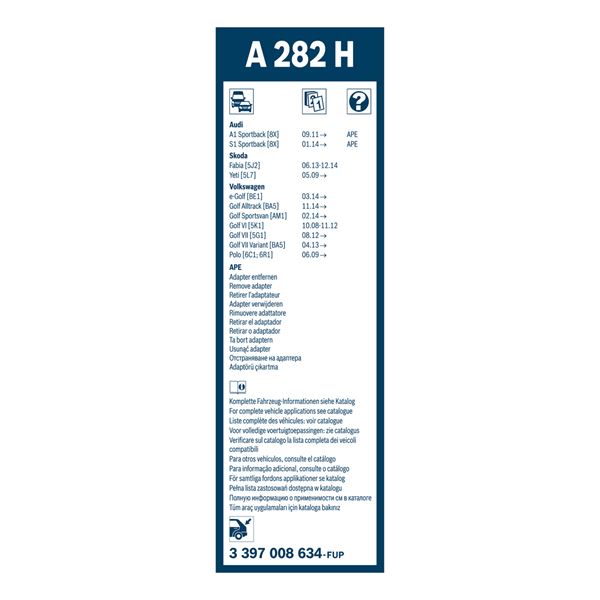 1 balai d'essuie-glace Bosch A282H