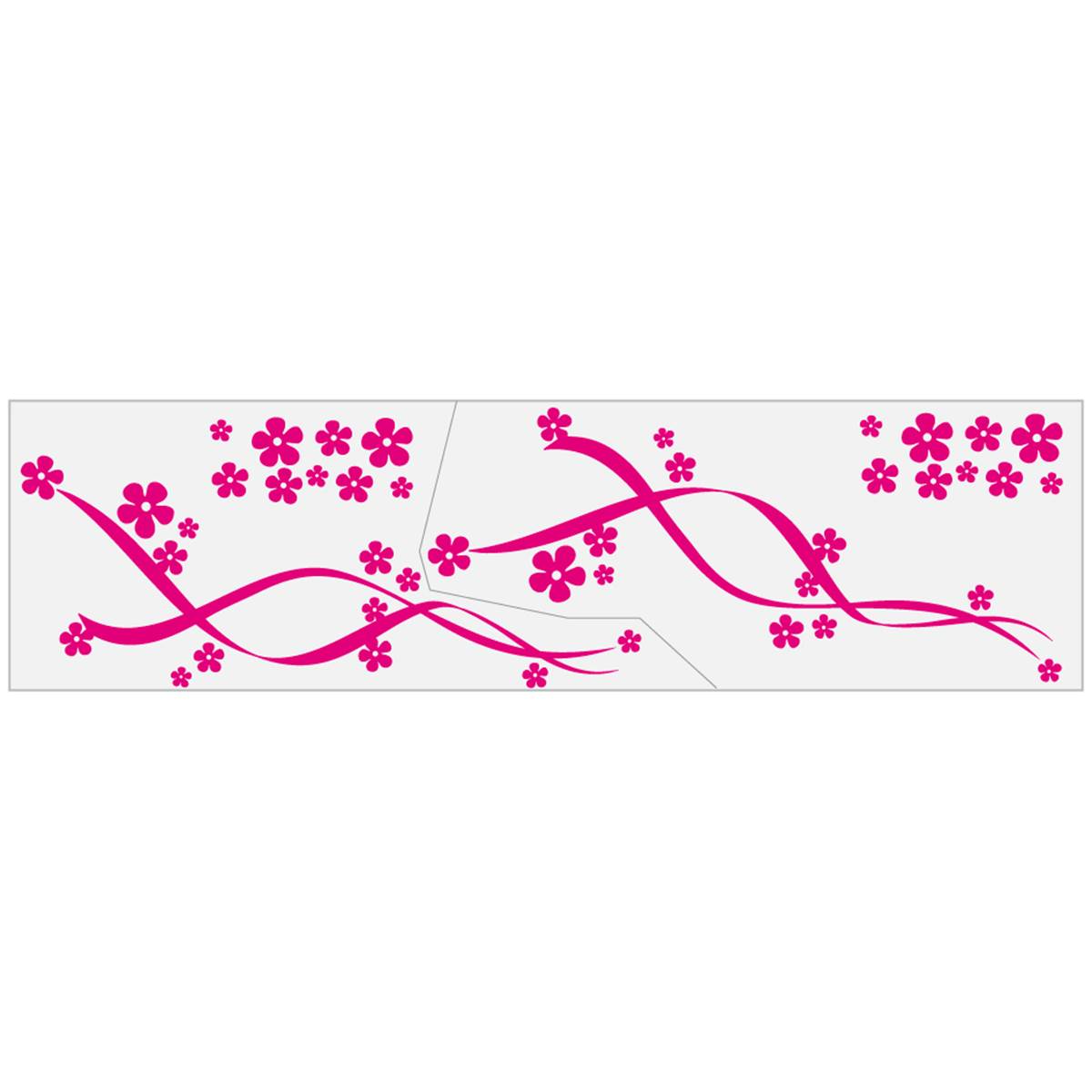 Autocollants (2 pièces) Voiture Vagues De Fleurs Fleursfushia Cadox