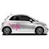 2 Autocollants voiture vagues de fleurs FleursFushia Cadox