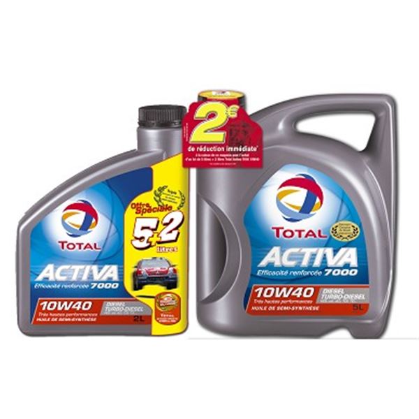 TOTAL ACTIVA 7000 Diesel lot de 5 litres + 2 litres gratuit + 1E50 offert !