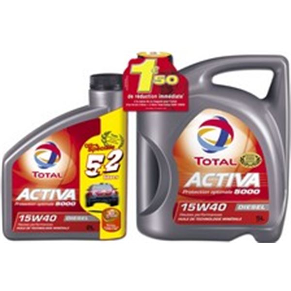 TOTAL ACTIVA 5000 Essence lot de 5 litres + 2 litres gratuit + 3E offert !
