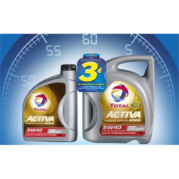 TOTAL ACTIVA 9000 Diesel lot de 5 litres + 2 litres gratuit + 2E offert !