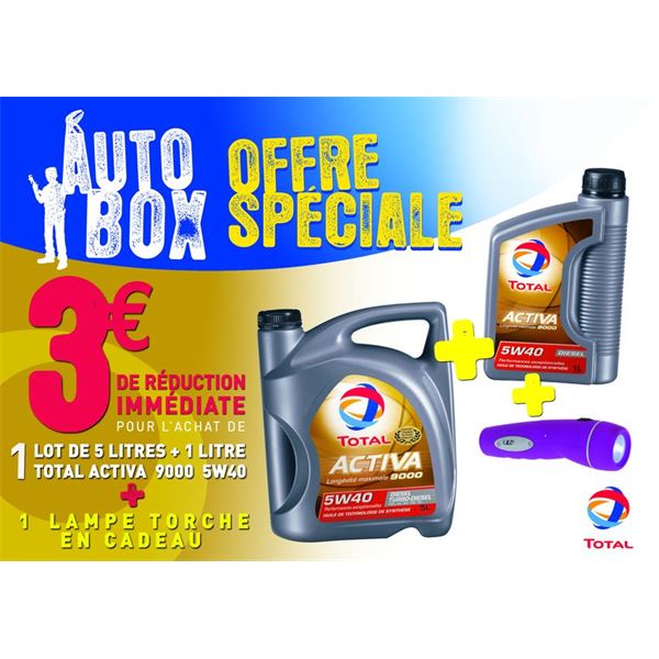 TOTAL ACTIVA 9000 E5W40 5L + 1L + ORI + Trousse 1er soins