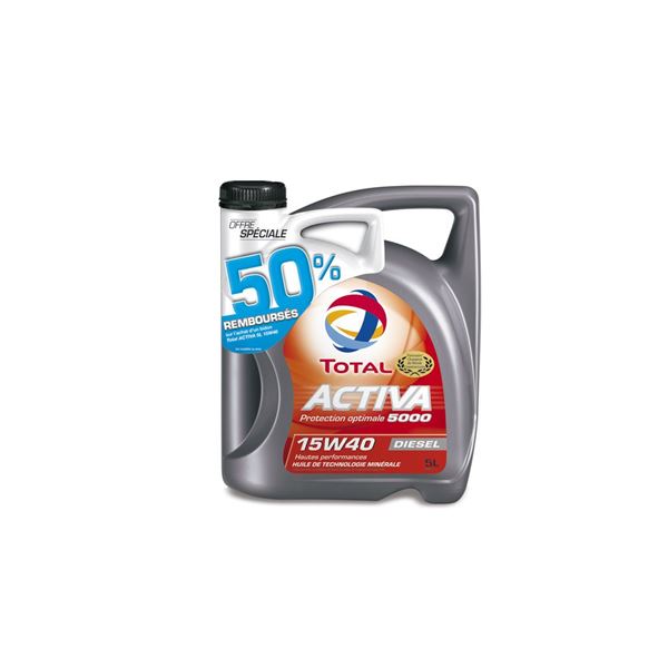Huile moteur diesel Total 15W40 5L