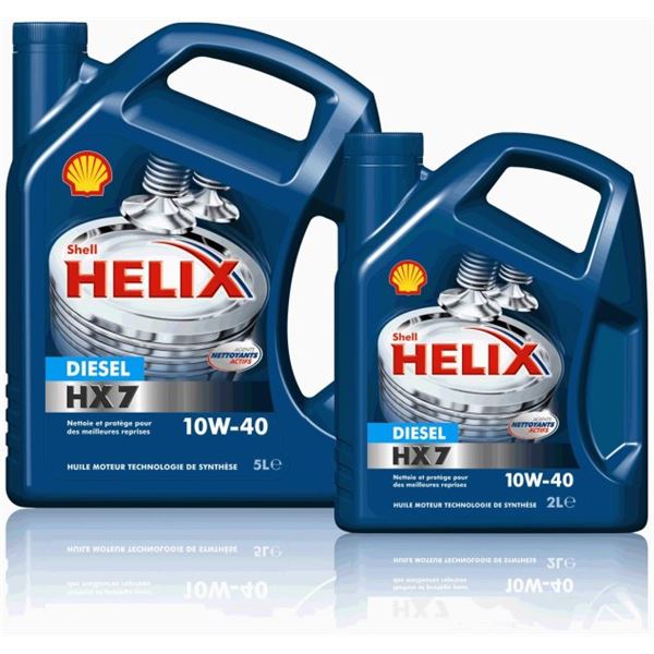 Huile SHELL HELIX7 10W40 diesel 5L+2L
