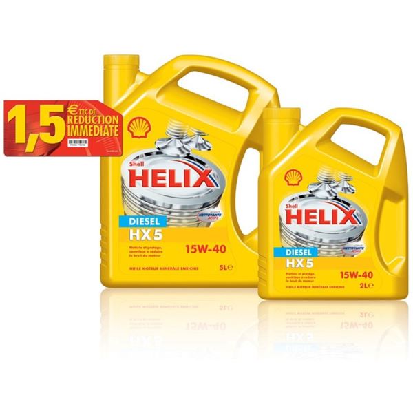 Huile SHELL HX5 diesel 15w40 5L + 2L