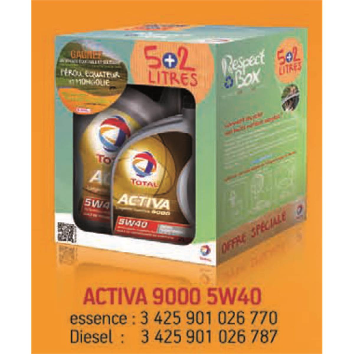 Activa 9000 5w-40 Essence 5l+2l+jeu Concours Voyage Equitable