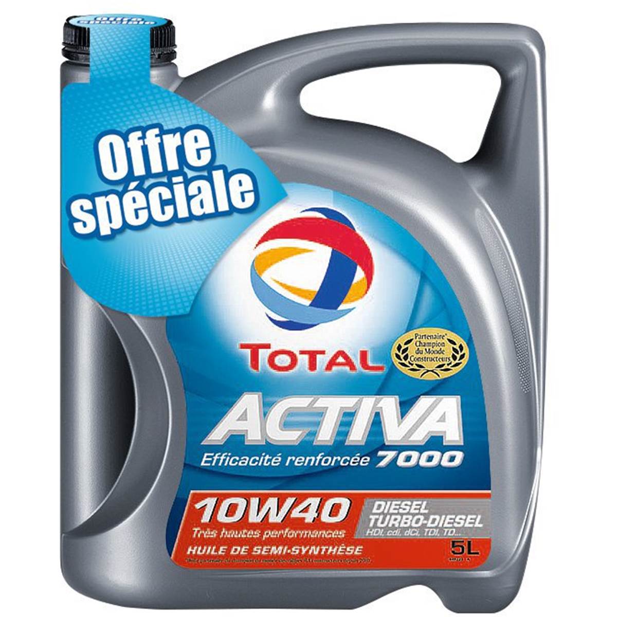 Huile Moteur À Base De Synthèse Diesel Total Activa 7000 10w-40 5l