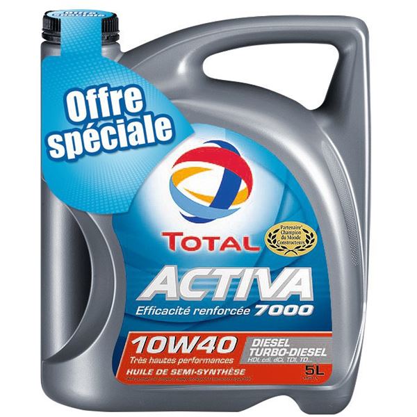 Huile moteur à base de synthèse Diesel Total Activa 7000 10W-40 5L