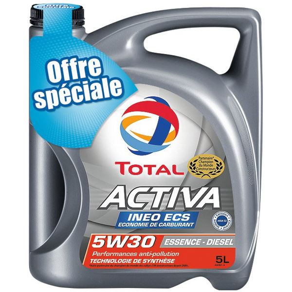Huile moteur TOTAL ACTIVA INEO ECS 5W30 essence/diesel 5L