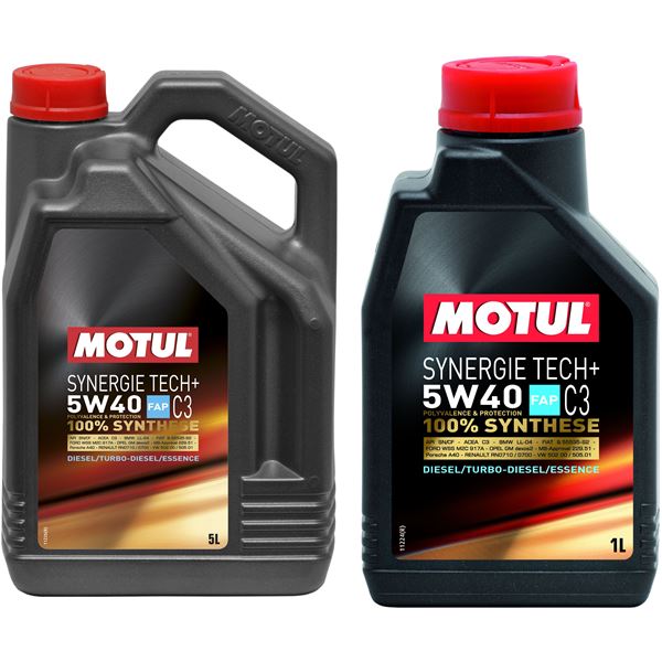 Huile moteur MOTUL Synergie Tech + C3 Essence/Diesel 5W40 5+1L