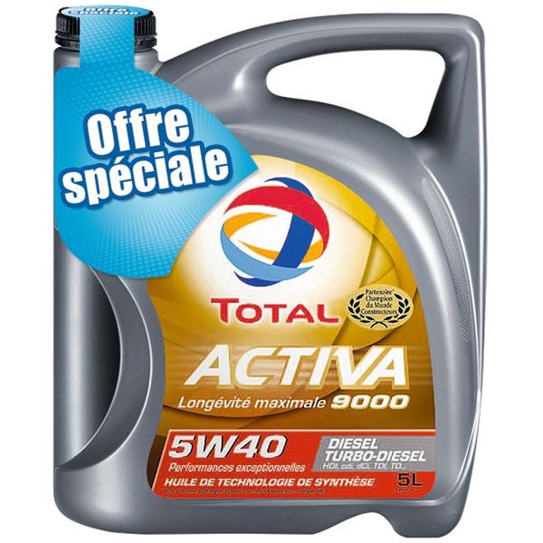 Huile moteur TOTAL Activa 9000 Diesel 5W40 5L